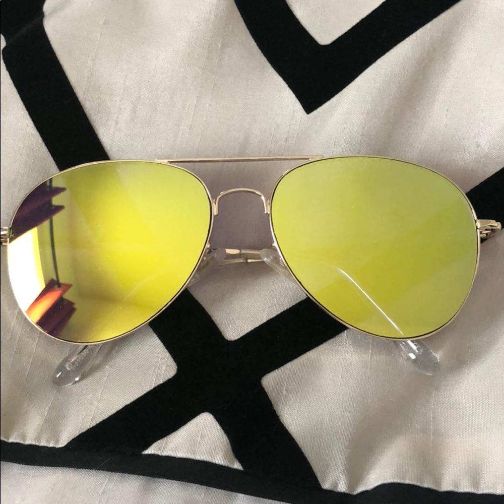 Neon Green Mirrored Aviators